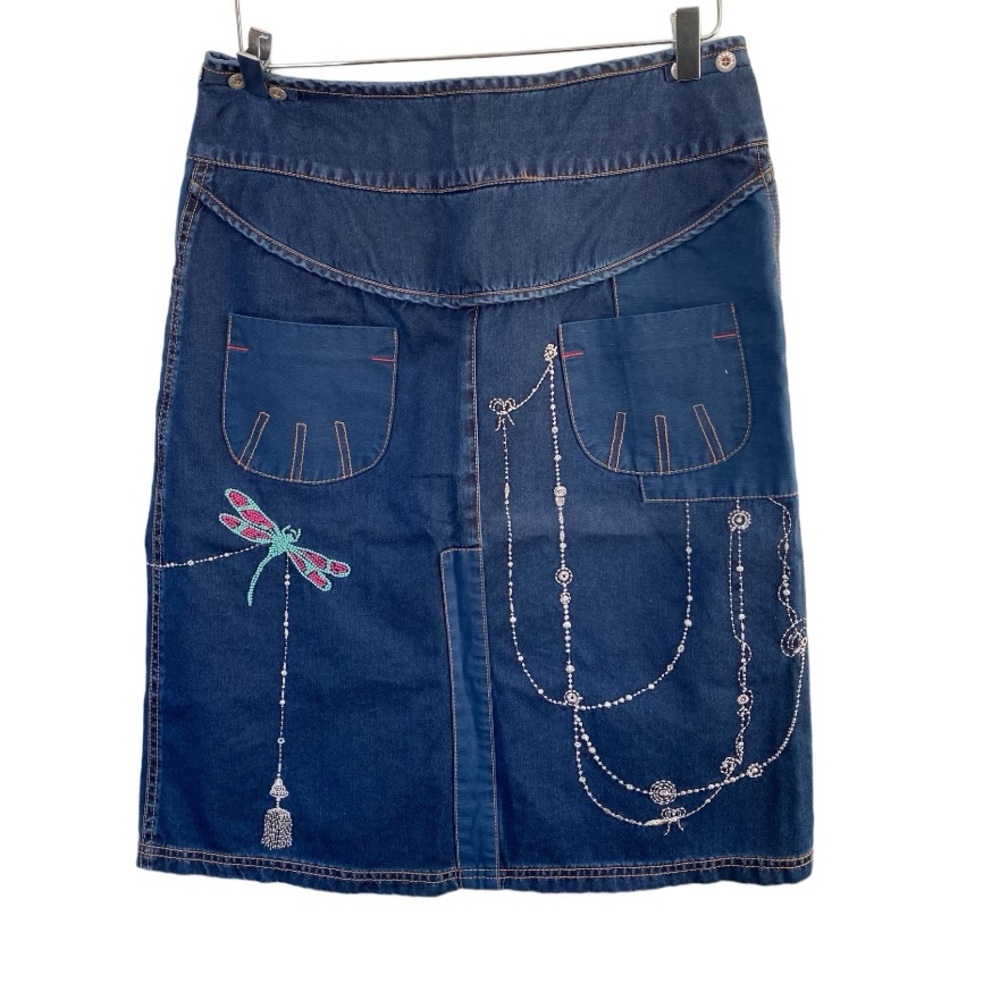 OILILY embroidered denim skirt Size 38 - Picture 4 of 12